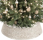 ELYKEN 42 Inch Woven Rattan Christmas Tree Collar, Stylish Seagrass & Water Hyacinth Xmas Tree Skirt for Artificial Trees, Wicker Tree Base Cover with Cord Cut-Out Farmhouse Tree Ring for Home Decor by ELYKEN