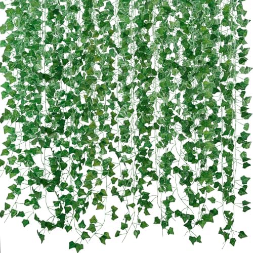 Freyalife Fake Vines for Room Decor (96 Pack 689Ft) Artificial Ivy Leaves Hanging Greenery Garlands for Home Bedroom Wall Wedding Christmas Party Office Patio Indoor Outdoor Garden Decor by Unknown