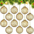 Jenaai 12 Pcs Christmas Gold Glass Ball Ornaments, Vintage Tree Decoration by Jenaai