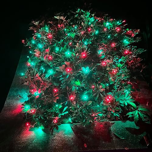 HISHINY LED Christmas Net Lights Outdoor, 5ftx5ft 100LED Green Wire, Connectable Bush Mesh Net Lights String for Halloween Christmas Party,Shrub,Yard,Tree（Red&Green） - Image 7