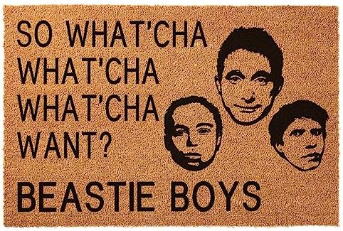 Funny Beastie Boys 'So What'cha Want' Welcome Mat - Coir Doormat, 23.6 x 15.7 Inch by JiXianJu