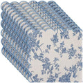 Christmas Cloth Napkins, 12 Pcs, Blue Floral with Light Blue by Acellegic