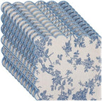 Christmas Cloth Napkins, 12 Pcs, Blue Floral with Light Blue by Acellegic