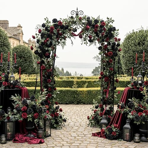 Auihiay 104PCS Black Roses, Faux Roses, Artificial Flowers Roses - Image 2