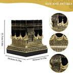Islamic Kaba Replice Model,Muslim Turkish Home Table Decorations,Islamic Ramadan Showpiece,Golden Black Islamic Prayer House Model,Eid Ramadan、umrah Gift (Golden Black) - Image 2