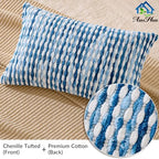 AmHoo Set of 2 Boho Chenille Pillow Cover Decorative Tufted Pillowcase for Couch Bed Sofa Bedroom Living Room Modern 12 x 20-Inch Sky Blue - Image 4