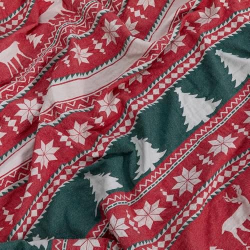 Christmas Throw Blanket & Pillow Cover Set – Cozy Cotton Holiday Décor, Reversible Festive Bedding & Sofa, Machine Washable Seasonal Home Decoration, Gift-Ready Packaging - Image 3