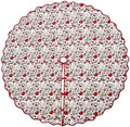 Ridhi Prune Red Hand Block Print Cotton Christmas Tree Skirt 40 Inch by Ridhi