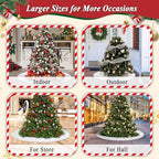 72 Inches Christmas Tree Skirt for Xmas Tree Holiday Party Decorations White Plush Silver Sequin Snowflake - Image 6