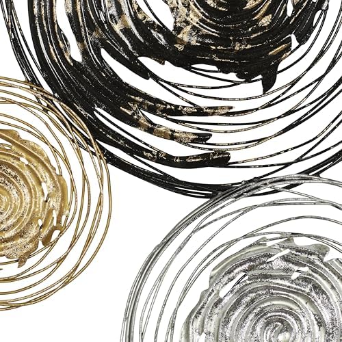 Deco 79 Metal Plate Home Wall Decor Wall Sculpture with Textured Pattern, Wall Art 42" x 1" x 27", Gold - Image 4