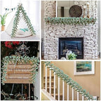 SHACOS Artificial Flocked Lambs Ear Garland with Eucalyptus Fern Leaves - Image 7
