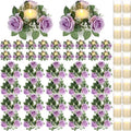 Yunlly 20 Pcs Rose Candle Rings with Candles Sets, Purple by Yunlly