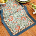 Laolitou Designer Vintage Blue Elegant Floral Linen Table Runner, Farmhouse Cottage Rustic Table Runners, Wrinkle Resistant Table Decoration for Kitchen Dining and Coffee Tables Banquet 13x90 Inches by Laolitou