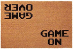Game On, Game Over Doormat - 23.7x15.6in Outdoor Coir Rug with Non Slip PVC Back by JiXianJu