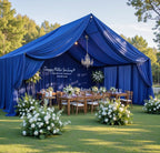 10 Panels 5ft(W) x 20ft(H) Royal Blue Ceiling Drapes for Wedding Parties by PartyVillage