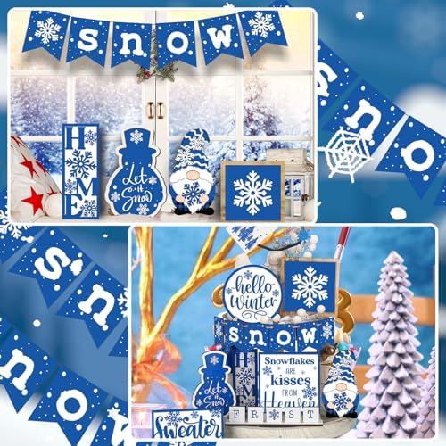 14 Pcs Halloween Tiered Tray Decor Set, Gnome Wood Table Signs (Fresh) - Image 4