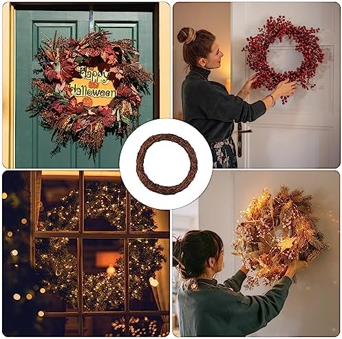 Natural Grapevine Wreath for Crafts - 14 Inch Round Rattan Twig Wreath Base - DIY Wreaths Making Supplies for Decor - 2 Pack - Image 6