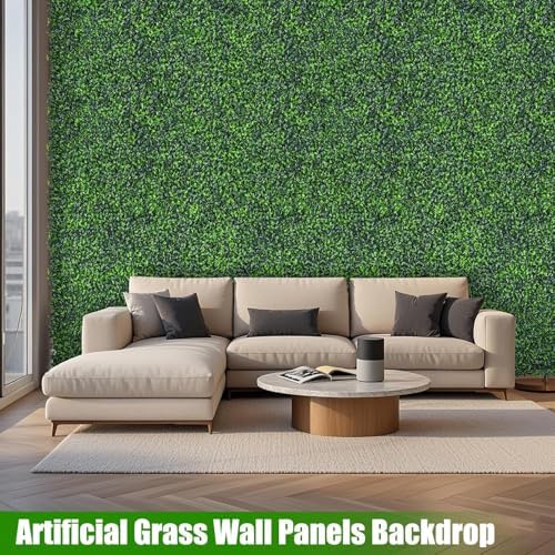 Artificial Boxwood Roll,64x168 in(74 sqft) UV-Anti Faux Ivy Grass Wall - Image 5