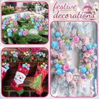 Daifunli 8 Pcs Candy Christmas Tree Picks 7.87 Inch Candy Land Christmas Balls Ornaments Xmas Hanging Decorations for Xmas Tree Topper DIY Wreath Holiday Floral Vase Fillers Crafts Home Decor - Image 6