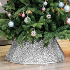 HarcoHome Dazzling Christmas Tree Collar - 26" Sequined Stand Base Cover, Foldable Ring & Handmade Skirt for Xmas Tree Decoration (Silver, Diamond) by HarcoHome