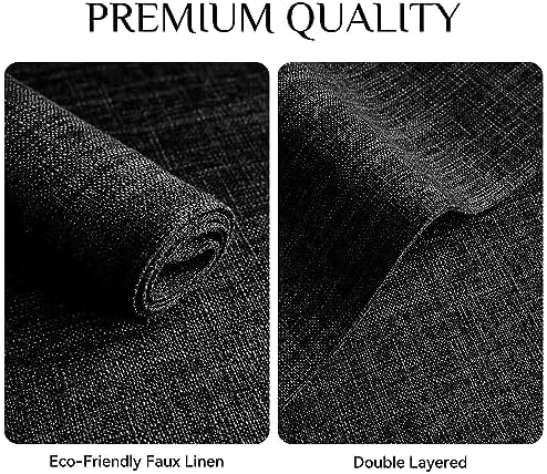 Softalker Faux Linen Cloth Placemats Set of 8-12 x 18 Inch, Black - Image 4