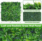 Artificial Grass Wall Panels 20"x20" 16pcs Hedge Greenery Backdrop, UV-Anti - Image 2