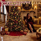 Roowest 48 Inch Burgundy Christmas Tree Skirt Velvet, Round - Image 7