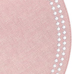 Bodrum Pearls Round Embroidered Placemats Set of 4 – 15" Elegant Table Mats for Dining, Weddings & Special Occasions, Decorative, Wipe-Clean Vinyl Placemats, Rose/White - Image 3