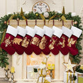 GEX Christmas Stockings 8 Pack for Family 20" Gold Sequins Red Velvet with White Soft Faux Fur Embroidery Classic Fireplace Tree Decorations for Xmas Season Decor (Set of 8) by GEXWorldwide