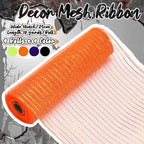 Yuefunny 10 Pcs Halloween Ribbon 4 Mesh Ribbons 6 Burlap Wired Edge Ribbons - Image 2