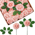 InnoGear Fake Roses 50 Pcs Blush Pink Flowers Artificial Faux Foam Floral by InnoGear