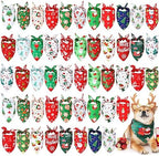 Abbylike 50 Pcs Christmas Dog Bandanas Bulk, Snowman Santa Snowflake by Abbylike