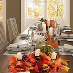 Yunlly Fall Candleholder Centerpiece Maple Leaf Pumpkin Table,Bright Style - Image 6