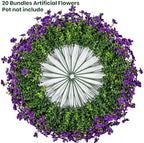 20 Bundles Artificial Flowers for Outdoor, Fake Plants Spring Decor,Purple - Image 4