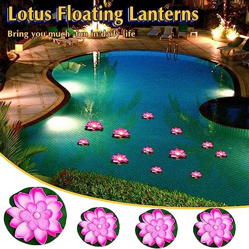 Liliful LED Floating Lotus Lantern, Diwali Pool Pond Decor, Pink, 5.91 Inch - Image 5