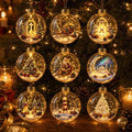 Glowing Christmas Story Ornaments, 9-Piece Light Up Mini Scene Set (Set C) by Unknown
