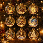 Glowing Christmas Story Ornaments, 9-Piece Light Up Mini Scene Set (Set C) by Unknown