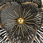 DILATATA 3 Pcs Metal Flower Wall Art Set 10 Inch Rustic Modern Floral Sculpture 3D Metal Flower Wall Hanging Accent for Indoor Living Room Bedroom Kitchen Bathroom Garden Patio Decor - Black - Image 7