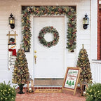 Glitzhome Decorative A-Frame Free Standing Sign - Wood Christmas Tree Sign Welcome Sign for Rustic Hanging Decor, 24'H - Image 4
