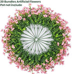 20 Bundles Artificial Flowers for Outdoor, Fake Plants Spring Decor,Pink - Image 4