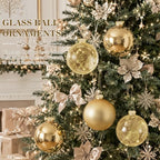 Seenelling 12 Pcs Christmas Glass Ball Ornaments 3.15 Inch, Champagne - Image 2