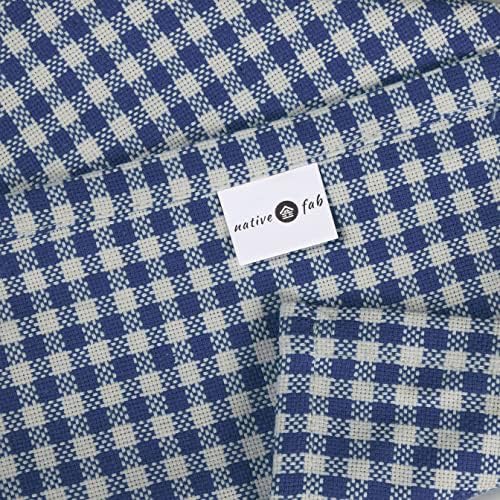 Native Fab Gingham Cloth Napkins 16x16 inches, 100% Cotton Dinner Napkins with Checks, Set of 12, Machine Washable Cloth Napkins, Soft Breathable Absorbent, Blue White - Image 5