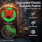 36 Inch Pre-lit Outdoor Christmas Wreath with Bow, Red Bow - Green Wreath - Image 3