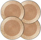 Lightnpro Handmade Beaded Placemats Set of 4 – 13 Inch Round Gold Charger Mats | Handcrafted Artisan Table Accessories, Elegant Farmhouse Dining Table Décor for Weddings, Holidays & Celebrations by Lightnpro