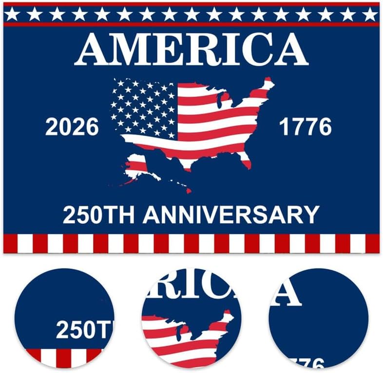 4th of July Backdrop Decorations 250th Anniversary USA Flag Patriotic Backdrop 10x6.5ft Banner Independence Day Photography Background Theme Party Decorations Supplies Photo Studio Props - Image 6