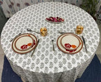 Ridhi Hand Block Print Round Tablecloth Evergreen 60 Inch 100% Cotton - Image 4