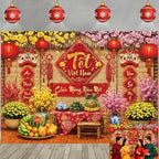 Vietnamese New Year Backdrop 2027 Tết Việt NAM Lunar New Year Party Decor by Unknown