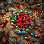 Shappy 216 Pcs Mini Christmas Ball Ornament 1.18 Inch,Mixed Colors - Image 4