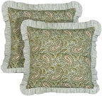 Ridhi Nostalgic Naturals Floral Block Print Throw Pillow Covers 20x20 Inch by Ridhi