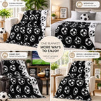 Buryeah Soccer Knit Throw Blanket, Soccer Gift for Boys Teens Men, 50 x 60 Inch Cozy Sport Reversible Knitted Throw Blanket for Couch Sofa Bed Home Decor - Image 5